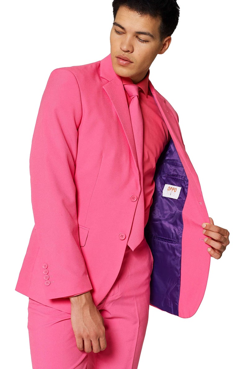 OppoSuits - Men's - Solid Color Suit Mr. Pink - 44 - Pink - Image 5